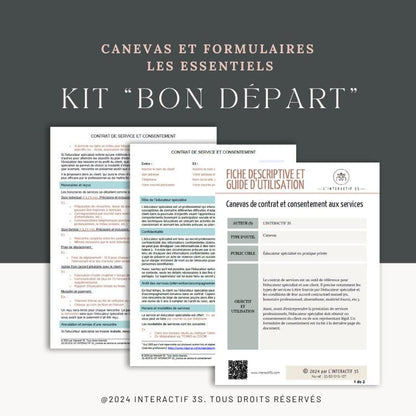 Kit &quot;Bon départ&quot; pour éducateur/trice spécialisé(e).