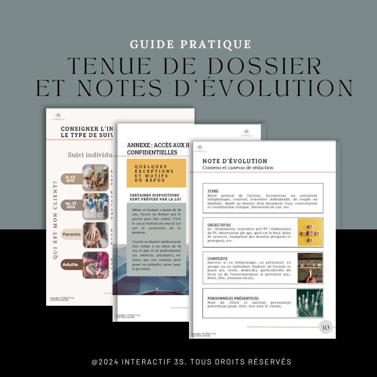 Guide &quot;Tenue de dossier et notes d&