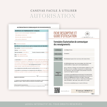 Autorisation de communiquer, formulaire. 1 p. - L&